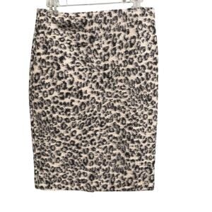 Ann Taylor Size 4 Soft Leopard Cheetah Pencil Skirt Career Holiday Business